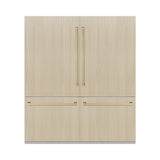 ZLINE Autograph Edition 72 in. 39.6 cu. ft. Panel Ready French Door Built-In Bottom Freezer Refrigerator with Water Dispensers and Ice Makers and Champagne Bronze Accents (RBITZ-72-CB)