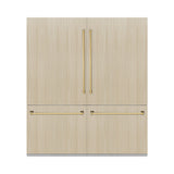 ZLINE Autograph Edition 72 in. 39.6 cu. ft. Panel Ready French Door Built-In Bottom Freezer Refrigerator with Water Dispensers and Ice Makers and Polished Gold Accents (RBITZ-72-G)