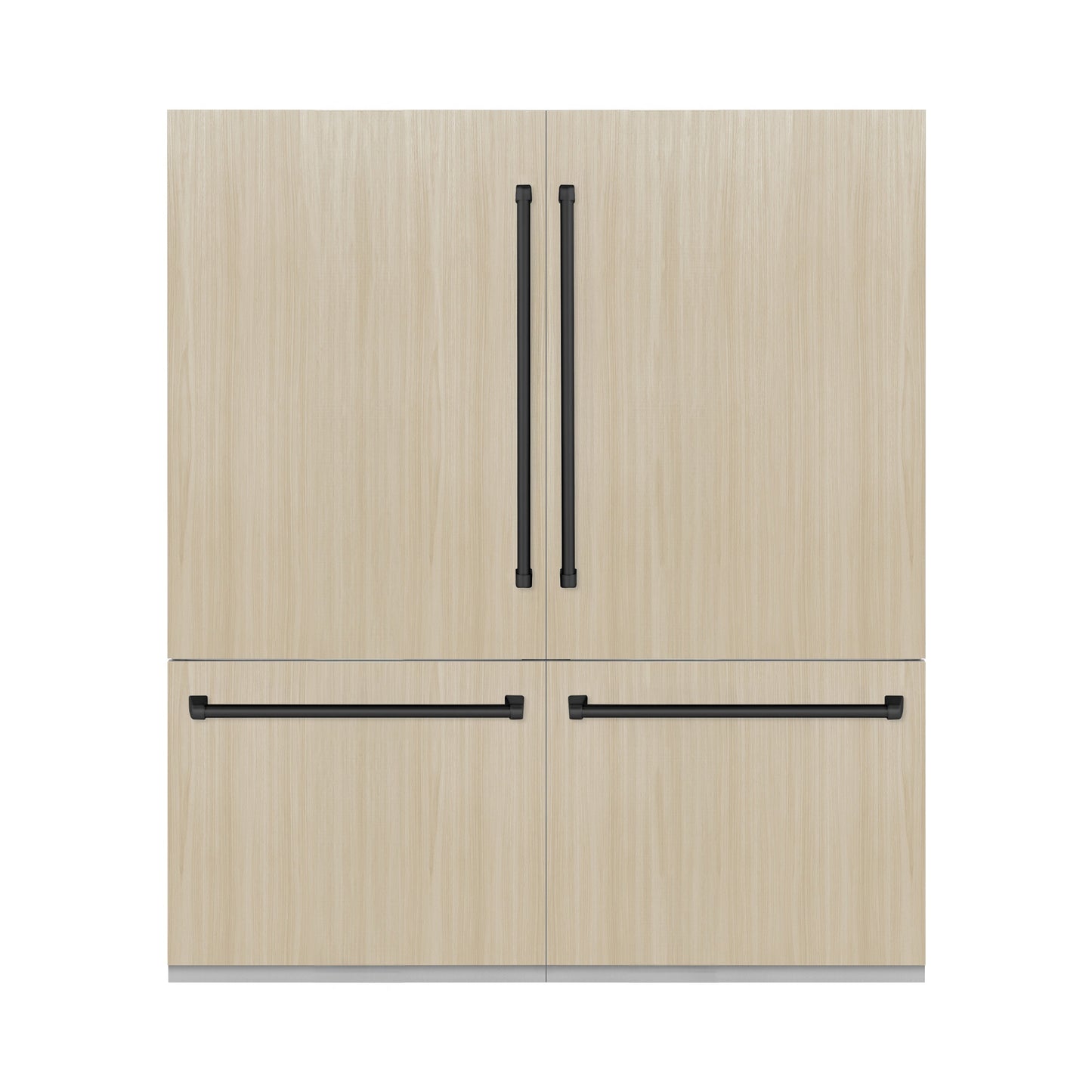 ZLINE Autograph Edition 72 in. 39.6 cu. ft. Panel Ready French Door Built-In Bottom Freezer Refrigerator with Water Dispensers and Ice Makers and Matte Black Accents (RBITZ-72-MB)