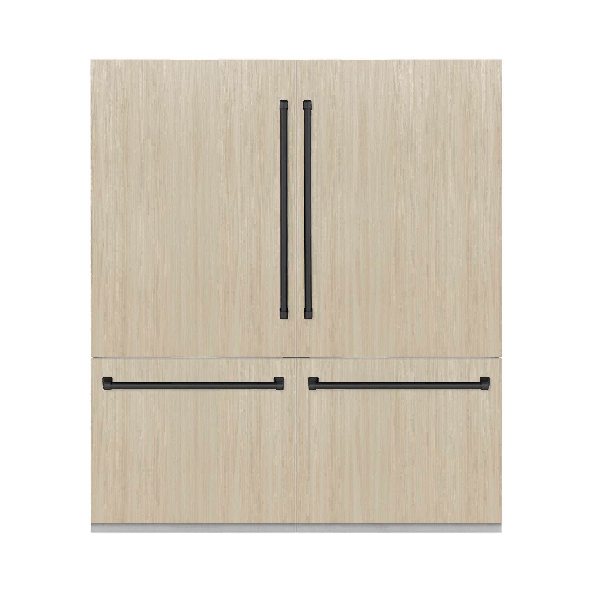 ZLINE Autograph Edition 72 in. 39.6 cu. ft. Panel Ready French Door Built-In Bottom Freezer Refrigerator with Water Dispensers and Ice Makers and Matte Black Accents (RBITZ-72-MB)
