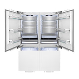 ZLINE 60 in. 32.2 cu. ft. Panel Ready French Door Built-In Bottom Freezer Refrigerator with Water Dispensers and Ice Makers (RBIV-60)