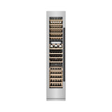 ZLINE Autograph Edition 18 in. 9.0 cu. ft. Triple Zone 68 Bottle Left Hinge Column Wine Cooler in Stainless Steel with Matte Black Accents (RCWVLZ-30418-MB)