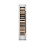 ZLINE Autograph Edition 18 in. 9.0 cu. ft. Triple Zone 68 Bottle Left Hinge Column Wine Cooler in Stainless Steel with Matte Black Accents (RCWVLZ-30418-MB)