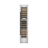 ZLINE Autograph Edition 18 in. 9.0 cu. ft. Triple Zone 68 Bottle Right Hinge Column Wine Cooler in Stainless Steel with Matte Black Accents (RCWVRZ-30418-MB)