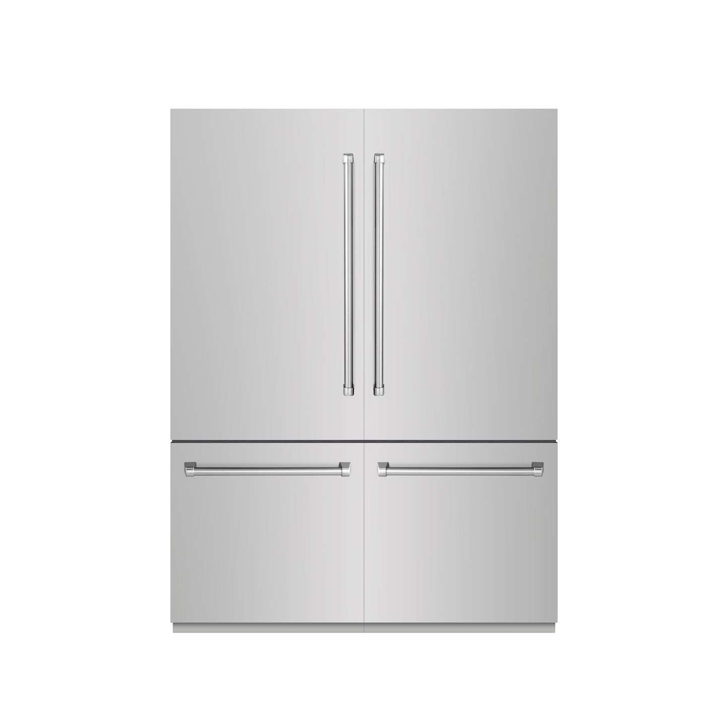 ZLINE 60 in. 32.2 cu. ft. French Door Built-In Bottom Freezer Refrigerator with Water Dispensers and Ice Makers in Stainless Steel with Graphite Gray Interior (GRBIV-304-60)