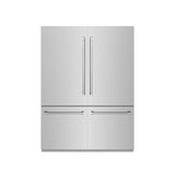 ZLINE 60 in. 32.2 cu. ft. French Door Built-In Bottom Freezer Refrigerator with Water Dispensers and Ice Makers in Stainless Steel with Graphite Gray Interior (GRBIV-304-60)