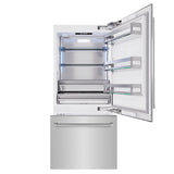 ZLINE 36 in. 19.8 cu. ft. Built-In Bottom Freezer Refrigerator with Water Dispenser and Ice Maker in Stainless Steel (RBIT-304-36)
