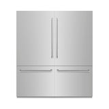 ZLINE 72 in. 39.6 cu. ft. French Door Built-In Bottom Freezer Refrigerator with Water Dispensers and Ice Makers in Stainless Steel (RBIT-304-72)