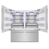 ZLINE 72 in. 39.6 cu. ft. French Door Built-In Bottom Freezer Refrigerator with Water Dispensers and Ice Makers in Stainless Steel (RBIT-304-72)