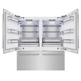 ZLINE 72 in. 39.6 cu. ft. French Door Built-In Bottom Freezer Refrigerator with Water Dispensers and Ice Makers in Stainless Steel (RBIT-304-72)