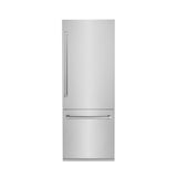 ZLINE 30 in. 16.1 cu. ft. Built-In Bottom Freezer Refrigerator with Water Dispenser and Ice Maker in Stainless Steel (RBIV-304-30)