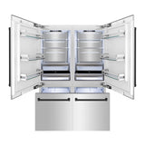 ZLINE Autograph Edition 60 in. 32.2 cu. ft. French Door Built-In Bottom Freezer Refrigerator with Water Dispenser and Ice Maker in Stainless Steel with Matte Black Accents (RBIVZ-304-60-MB)