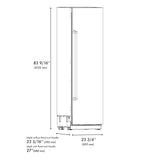 ZLINE 24 in. 12.4 cu. ft. Column Freezer in White Matte with Graphite Gray Interior (RCFV-WM-24)