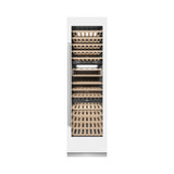 ZLINE 24 in. 12.4 cu. ft. Triple Zone 100 Bottle Column Wine Cooler in White Matte (RCWV-WM-24)