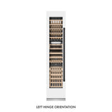 ZLINE Autograph Edition 18 in. 9.0 cu. ft. Triple Zone 68 Bottle Left Hinge Column Wine Cooler in White Matte with Matte Black Accents (RCWVLZ-WM-18-MB)