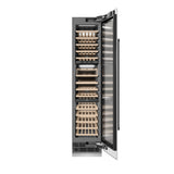 ZLINE Autograph Edition 18 in. 9.0 cu. ft. Triple Zone 68 Bottle Right Hinge Column Wine Cooler in White Matte with Matte Black Accents (RCWVRZ-WM-18-MB)