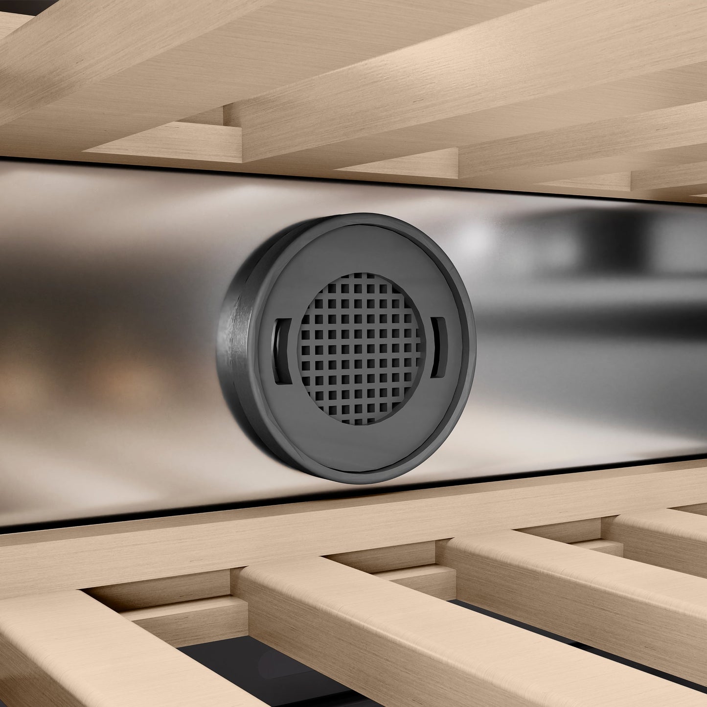 ZLINE Autograph Edition 24 in. 12.4 cu. ft. Triple Zone 100 Bottle Column Wine Cooler in White Matte and Champagne Bronze Accents (RCWVZ-WM-24-CB)