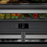 ZLINE Autograph Edition 36 in. 19.6 cu. ft. French Door Built-In Bottom Freezer Refrigerator with Water Dispenser and Ice Maker in White Matte with Graphite Gray Interior and Champagne Bronze Accents (GRBIVZ-WM-36-CB)