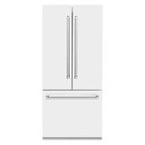 ZLINE 36 in. 19.6 cu. ft. French Door Built-In Bottom Freezer Refrigerator with Water Dispenser and Ice Maker in White Matte (RBIV-WM-36)