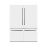 ZLINE 60 in. 32.2 cu. ft. French Door Built-In Bottom Freezer Refrigerator with Water Dispensers and Ice Makers in White Matte (RBIV-WM-60)