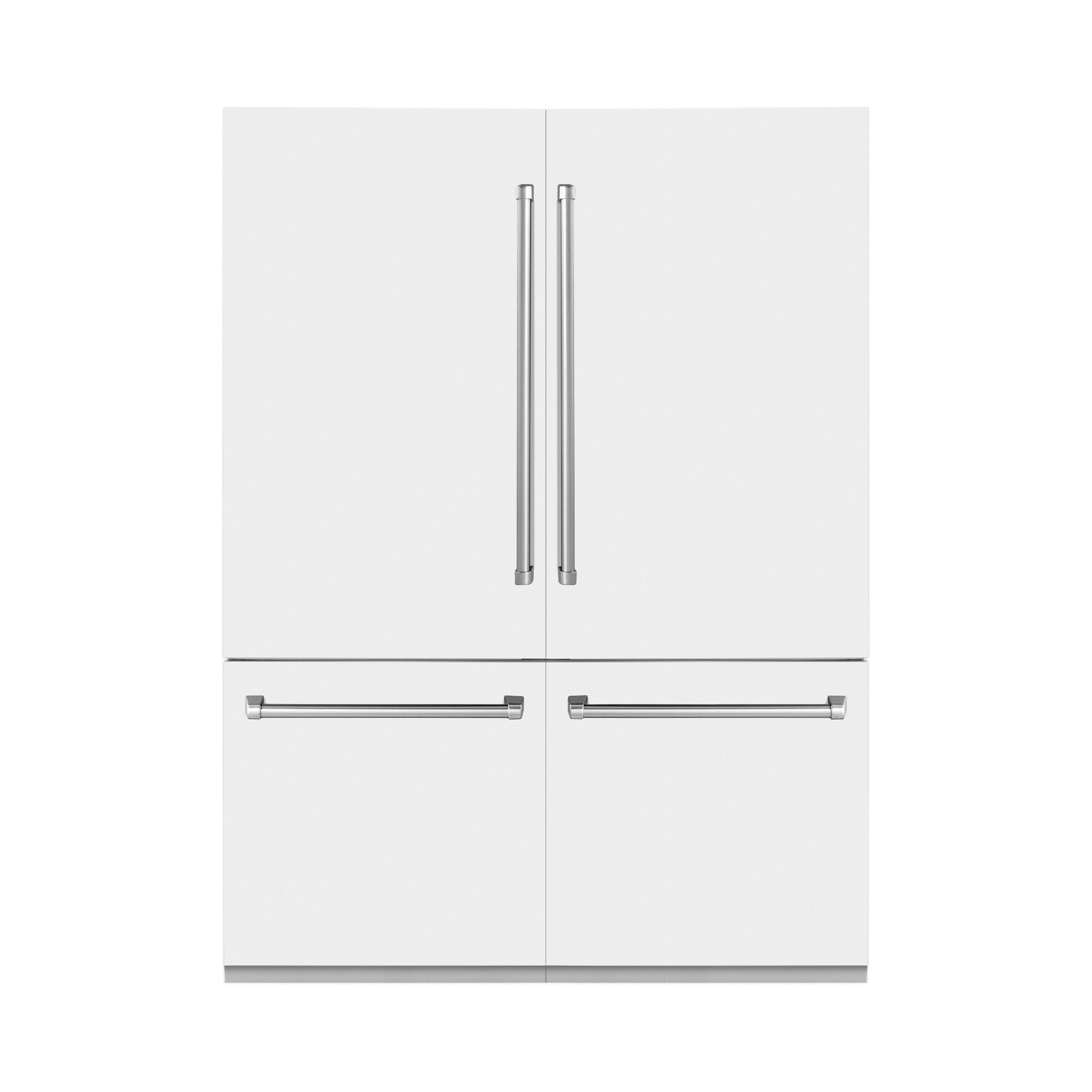ZLINE 60 in. 32.2 cu. ft. French Door Built-In Bottom Freezer Refrigerator with Water Dispensers and Ice Makers in White Matte (RBIV-WM-60)