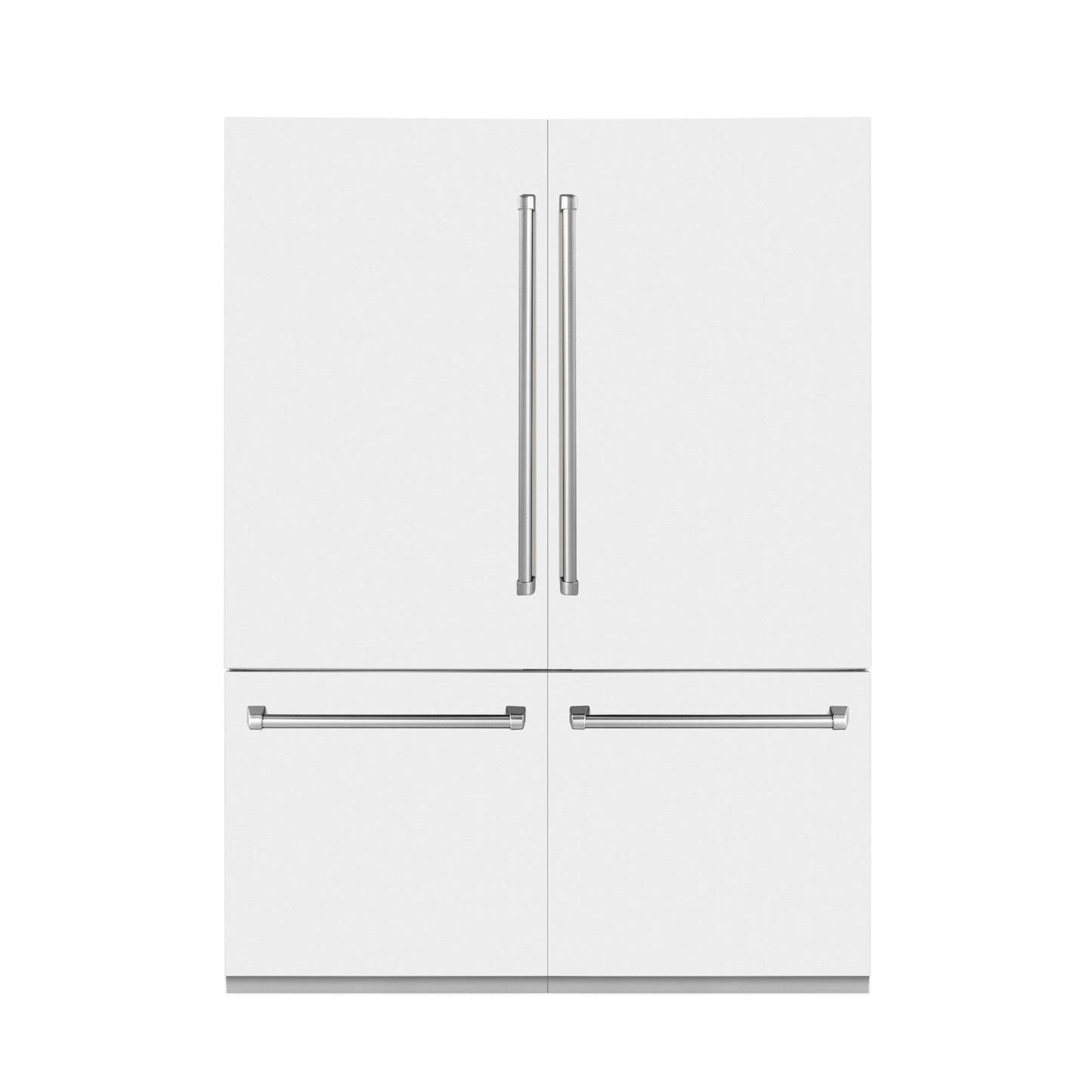 ZLINE 60 in. 32.2 cu. ft. French Door Built-In Bottom Freezer Refrigerator with Water Dispensers and Ice Makers in White Matte (RBIV-WM-60)