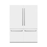 ZLINE 60 in. 32.2 cu. ft. French Door Built-In Bottom Freezer Refrigerator with Water Dispensers and Ice Makers in White Matte (RBIV-WM-60)