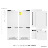 ZLINE Autograph Edition 60 in. 32.2 cu. ft. French Door Built-In Bottom Freezer Refrigerator with Water Dispenser and Ice Maker in White Matte with Matte Black Accents (RBIVZ-WM-60-MB)