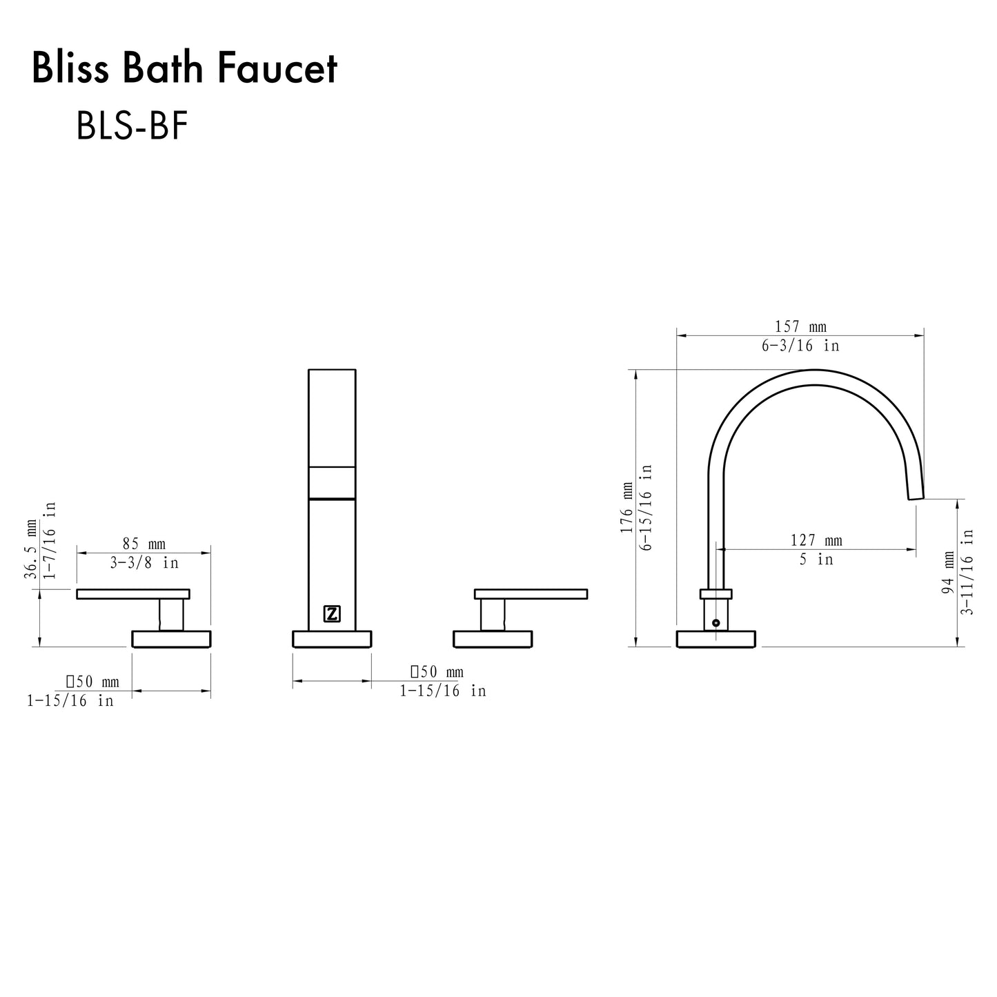 ZLINE Bliss Bath Faucet in Champagne Bronze (BLS-BF-CB)