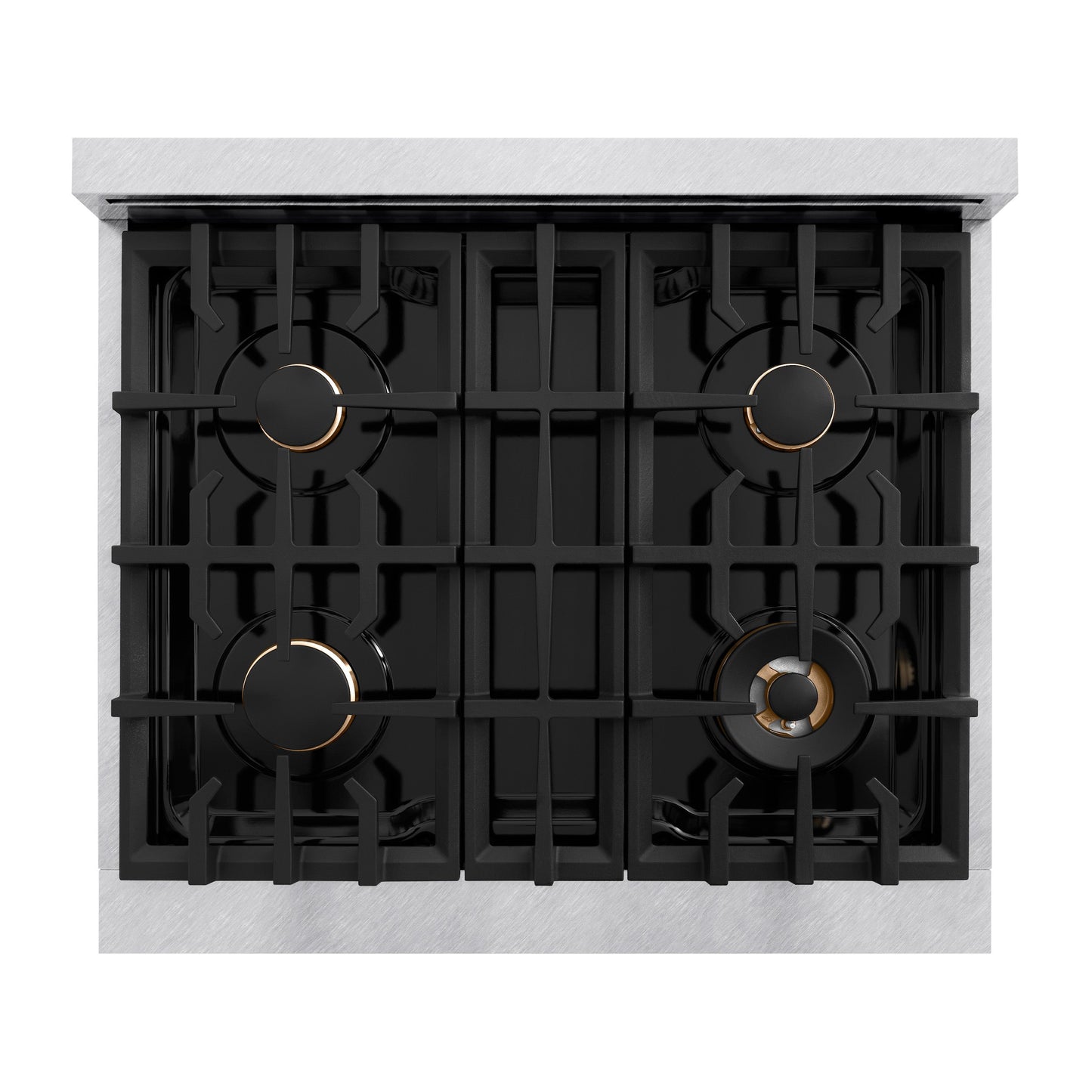 ZLINE Autograph Edition 30 in. 4.2 cu. ft. Classic Dual Fuel Range with 4 Burner Gas Cooktop and Electric Convection Oven in Satin Stainless Steel with Matte Black Accents (CDRSZ-30-MB)
