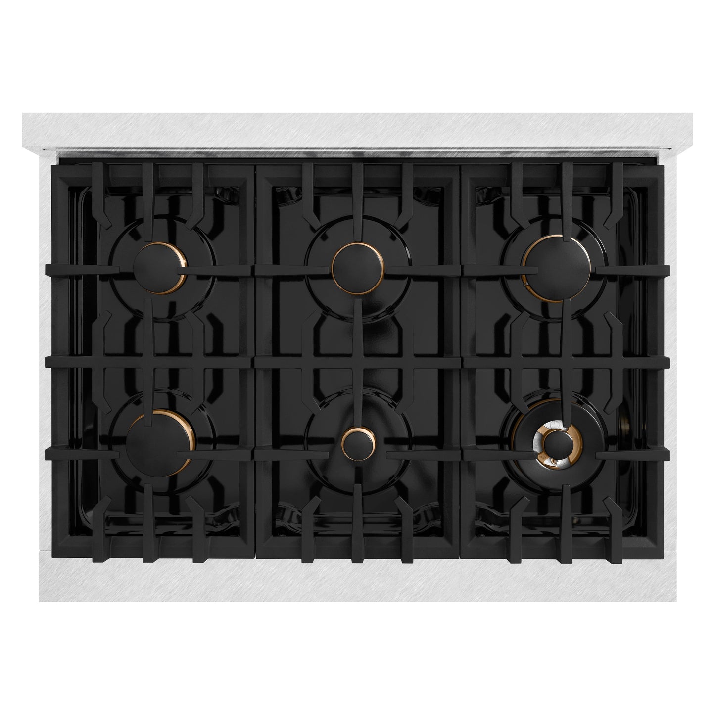 ZLINE Autograph Edition 36 in. 5.2 cu. ft. Classic Dual Fuel Range with 6 Burner Gas Cooktop and Electric Convection Oven in Satin Stainless Steel with Matte Black Accents (CDRSZ-36-MB)