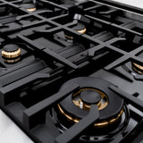 ZLINE Autograph Edition 48 in. 6.7 cu. ft. Classic Double Oven Dual Fuel Range with 8 Burner Gas Cooktop in Satin Stainless Steel with White Matte Doors and Matte Black Accents (CDRSZ-WM-48-MB)