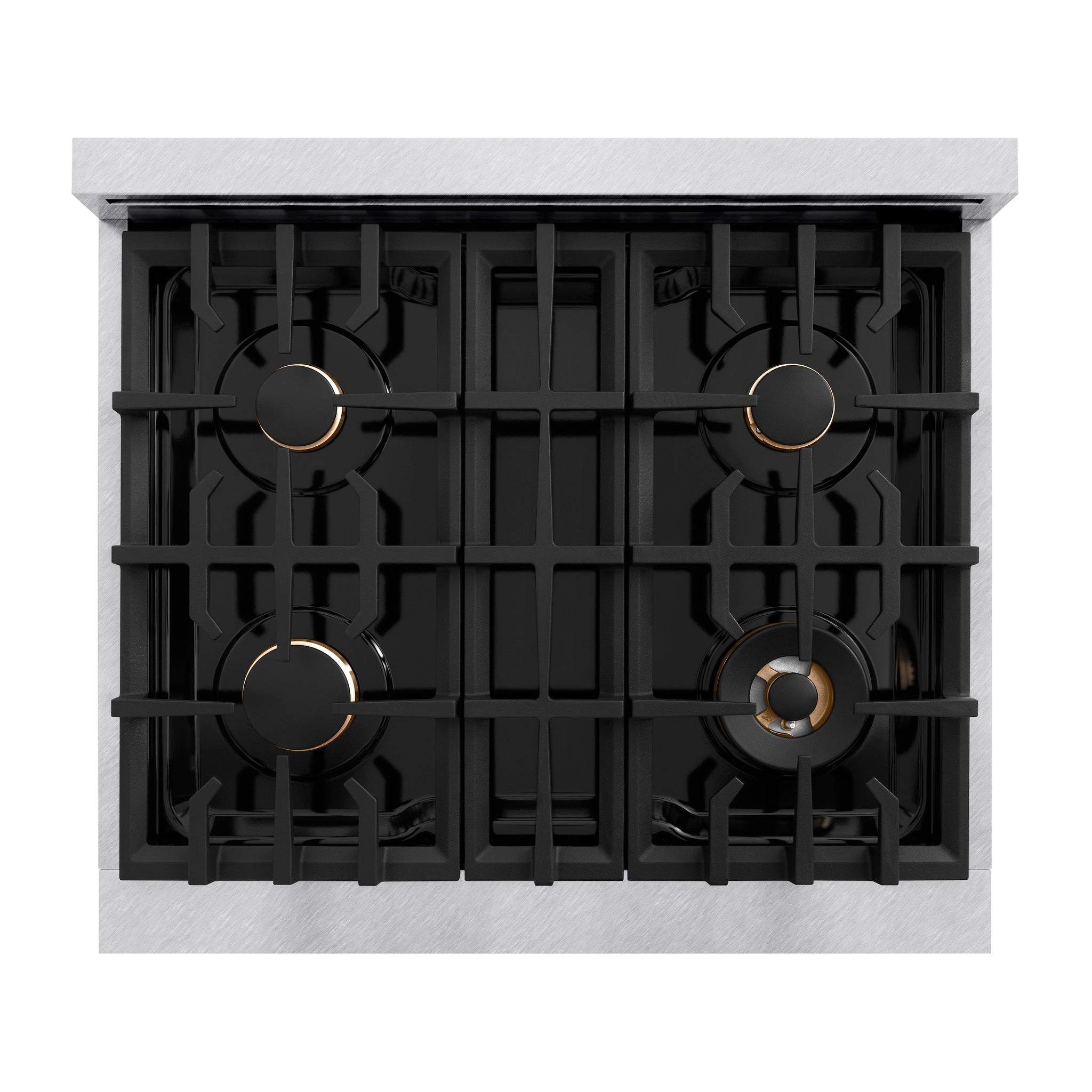 ZLINE Autograph Edition 30 in. 4.2 cu. ft. Classic Gas Range with 4 Burner Cooktop and Convection Gas Oven in Satin Stainless Steel and Matte Black Accents (CGRSZ-30-MB)