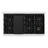 ZLINE Autograph Edition 48 in. 6.7 cu. ft. Classic Double Oven Gas Range with 8 Burner Cooktop in Satin Stainless Steel and Matte Black Accents (CGRSZ-48-MB)