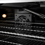 ZLINE Autograph Edition 48 in. 6.7 cu. ft. Classic Double Oven Gas Range with 8 Burner Cooktop in Satin Stainless Steel with White Matte Doors and Matte Black Accents (CGRSZ-WM-48-MB)