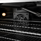 ZLINE Autograph Edition 36 in. 5.2 cu. ft. Classic Gas Range with 6 Burner Cooktop and Convection Gas Oven in Satin Stainless Steel with White Matte Door and Polished Gold Accents (CGRSZ-WM-36-G)