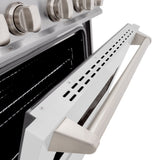 ZLINE 30 in. 4.2 cu. ft. Classic Dual Fuel Range with 4 Burner Gas Cooktop and Electric Convection Oven in Satin Stainless Steel with White Matte Door (CDRS-WM-30)