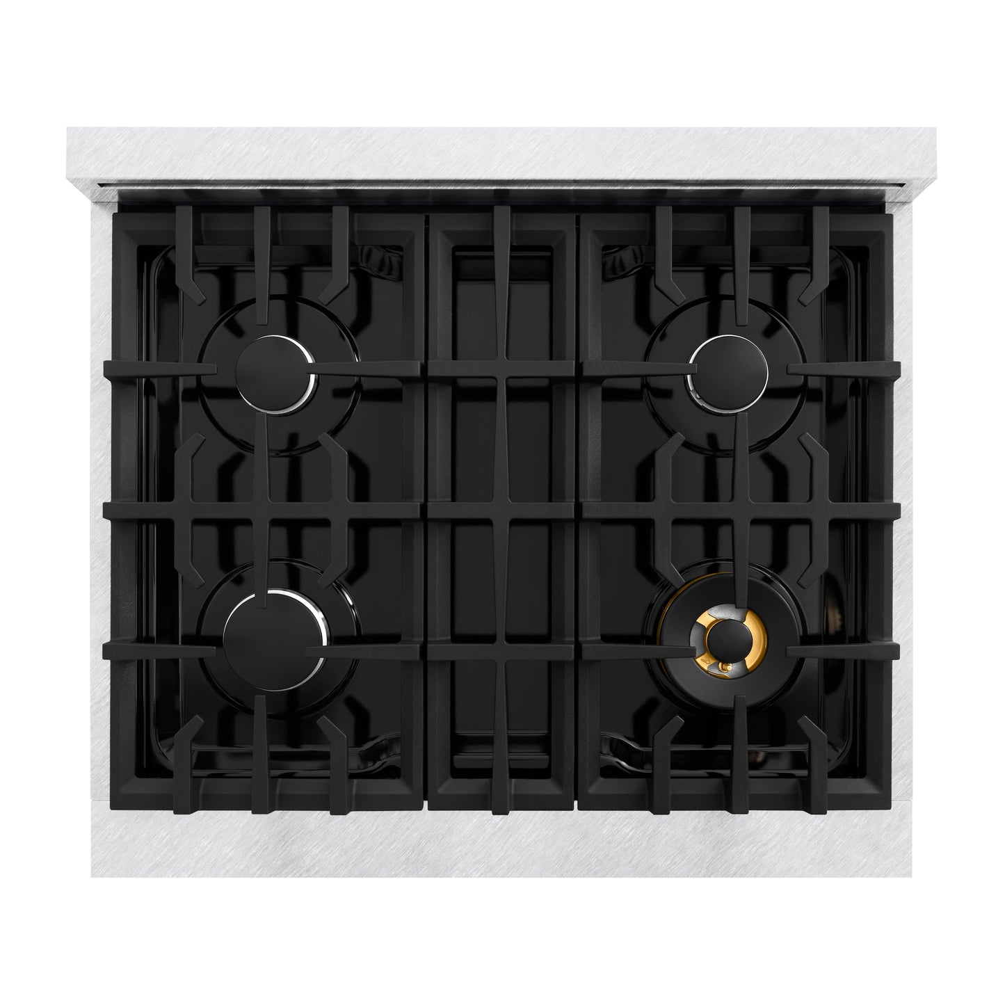 ZLINE 30 in. 4.2 cu. ft. Classic Dual Fuel Range with 4 Burner Gas Cooktop and Electric Convection Oven in Satin Stainless Steel with White Matte Door (CDRS-WM-30)