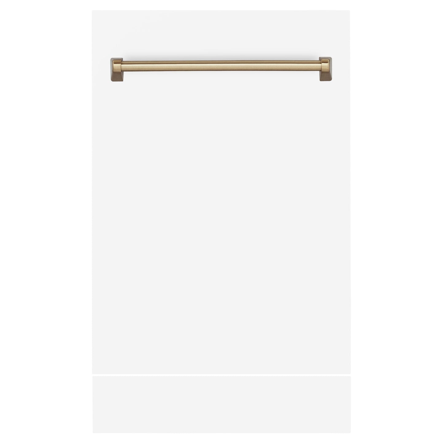 ZLINE 18 in. Autograph Edition Tallac Dishwasher Panel in White Matte with Champagne Bronze Handle (DPVZ-WM-18-CB)