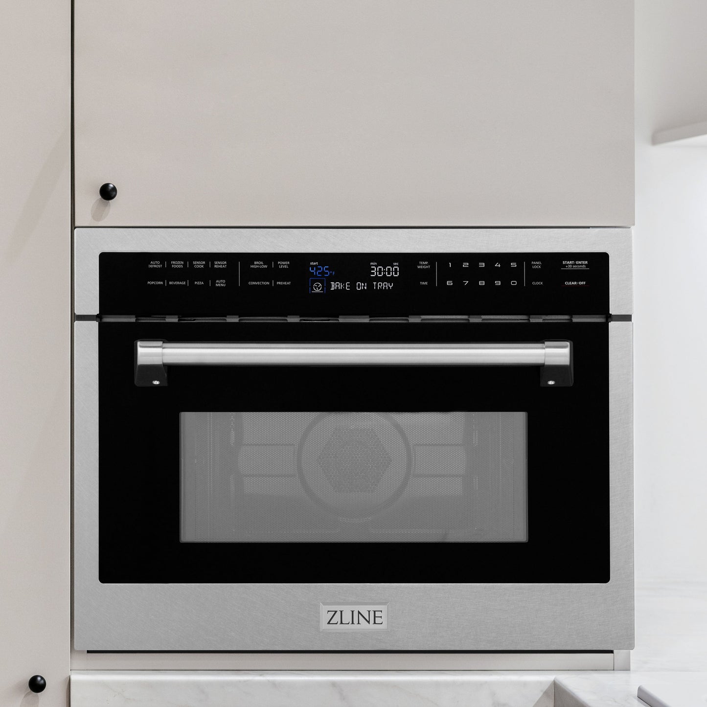 ZLINE 24 in. 1.6 cu ft. Built-in Convection Microwave Oven in Satin Stainless Steel with Speed and Sensor Cooking (MWO-24-SS)