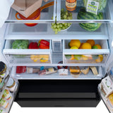 ZLINE 36 in. 28.9 cu. ft. Standard-Depth French Door External Water Dispenser Refrigerator with Dual Ice Maker in Fingerprint-Resistant Black Stainless Steel (RSM-W-36-BS)