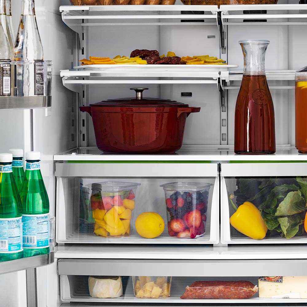 ZLINE 36 in. 22.5 cu. ft. Counter-Depth French Door Refrigerator with Ice Maker in Fingerprint-Resistant Black Stainless Steel (RFM-36-BS)