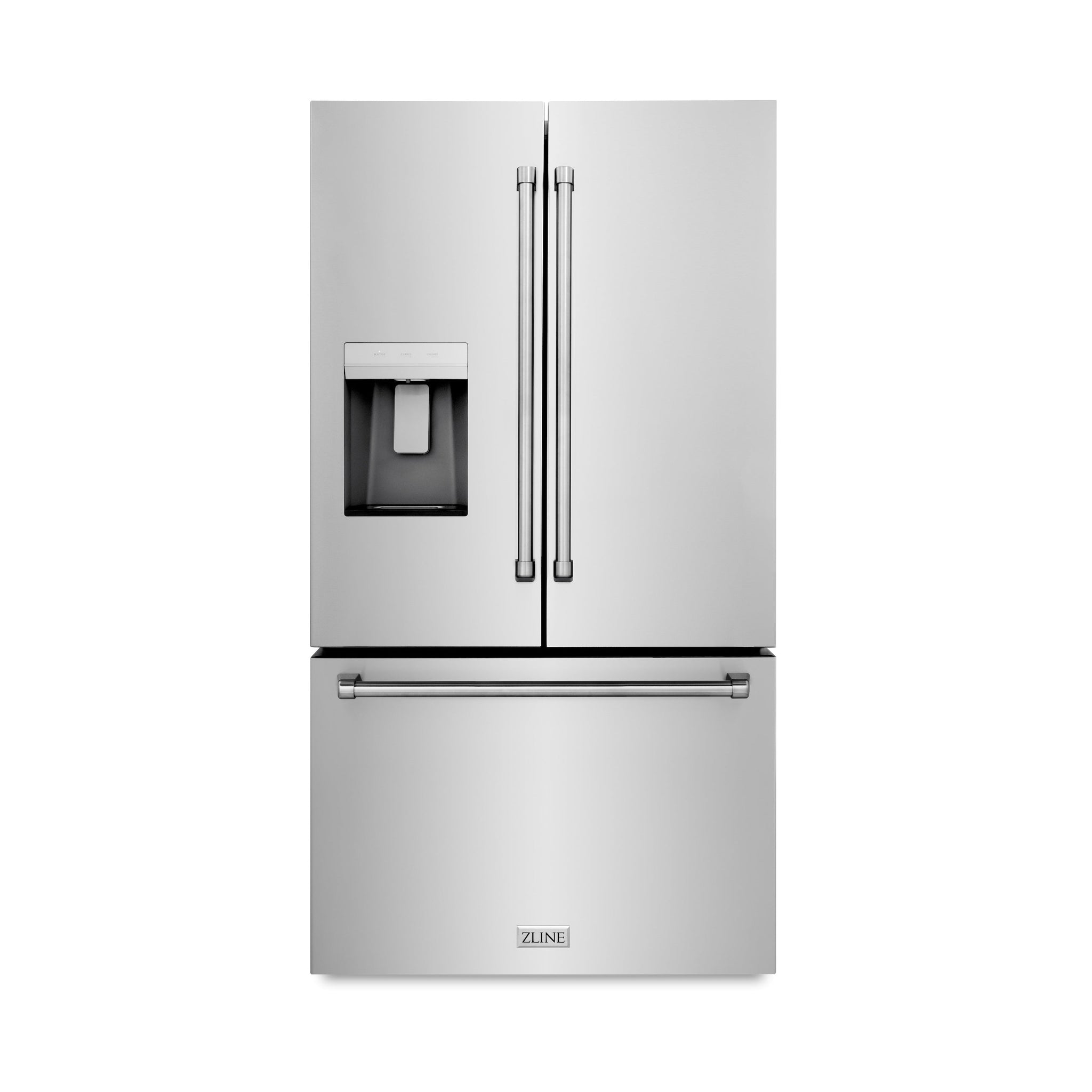 ZLINE 36 in. 28.9 cu. ft. Standard-Depth French Door External Water Dispenser Refrigerator with Dual Ice Maker in Fingerprint-Resistant Stainless Steel (RSM-W-36)