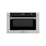 ZLINE 24" 1.2 cu. ft. Built-in Microwave Drawer with a Traditional Handle in Stainless Steel (MWD-1-H)