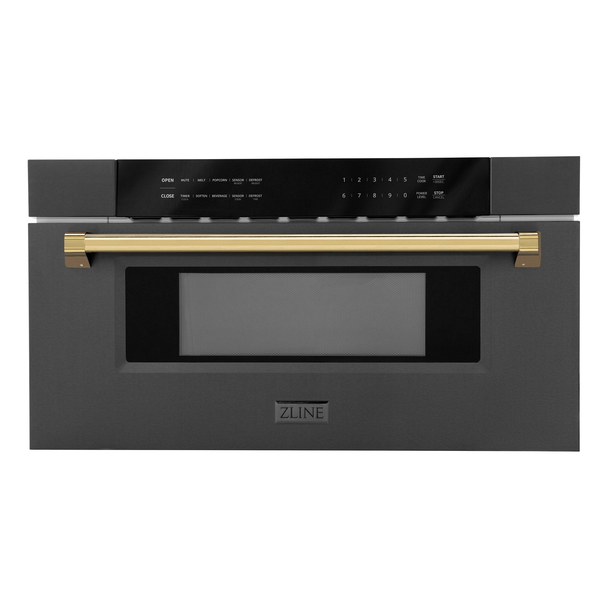 Autograph Edition Microwave Drawer with Traditional Handle in Black Stainless and Champagne Bronze (MWDZ-30-BS-CB)