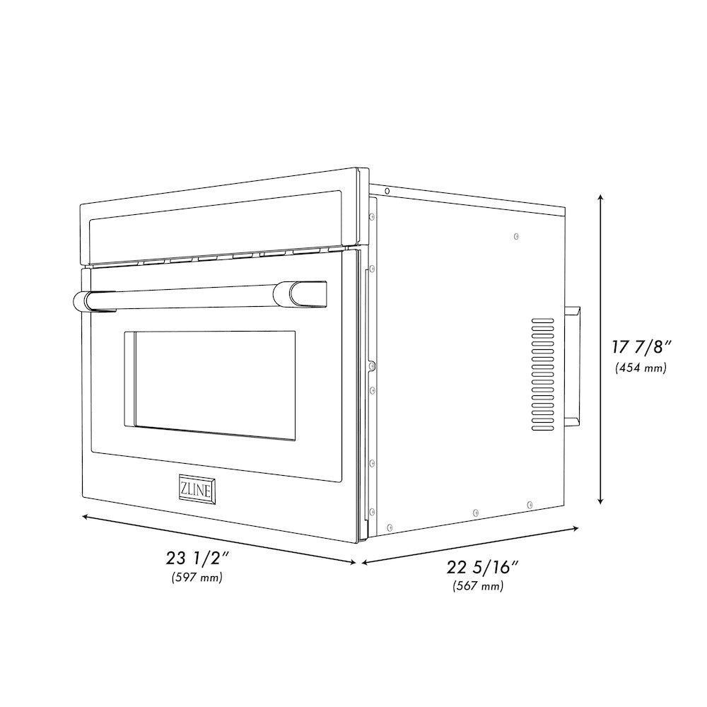 ZLINE 24" 1.6 cu ft. Built-in Convection Microwave Oven in Stainless Steel with Speed and Sensor Cooking (MWO-24)
