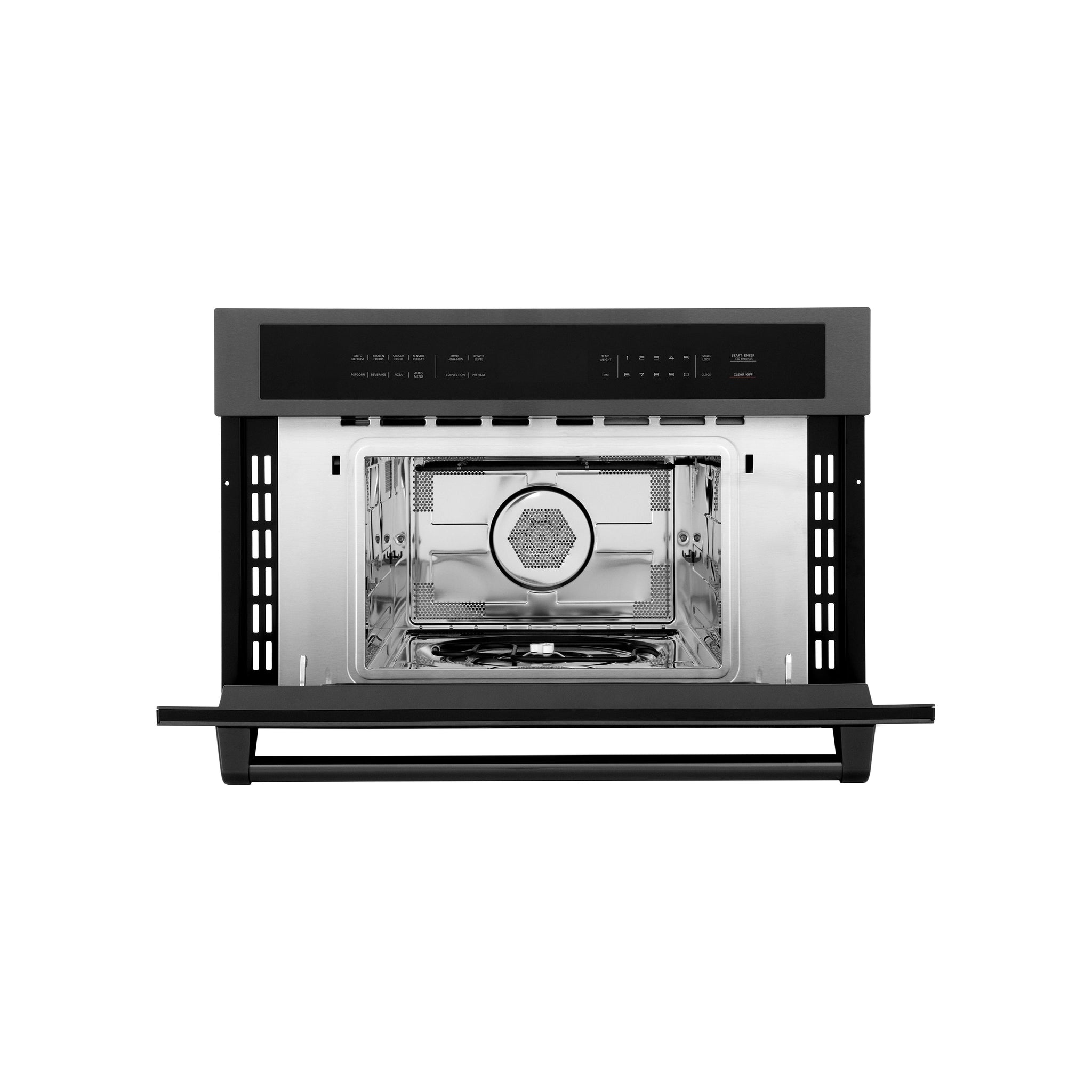 ZLINE 30” 1.6 cu ft. Built-in Convection Microwave Oven in Black Stainless Steel with Speed and Sensor Cooking (MWO-30-BS)