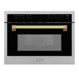 ZLINE Autograph Edition 24" 1.6 cu ft. Built-in Convection Microwave Oven in Stainless Steel and Polished Gold  Accents (MWOZ-24-G)
