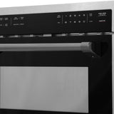 ZLINE Autograph Edition 24 in. 1.6 cu ft. Built-in Convection Microwave Oven in Satin Stainless Steel with Matte Black Accents (MWOZ-24-SS-MB)