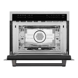 ZLINE Autograph Edition 24 in. 1.6 cu ft. Built-in Convection Microwave Oven in Satin Stainless Steel with Matte Black Accents (MWOZ-24-SS-MB)